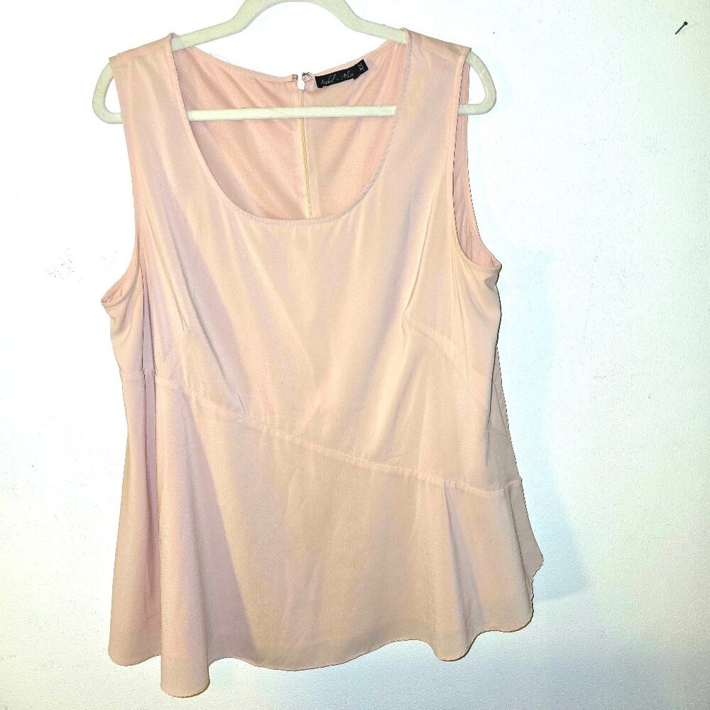 Isabel + Alice Baby Pink Sleeveless Blouse Shell Tank Size XL